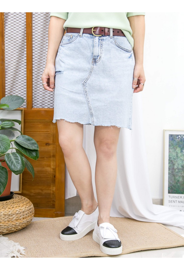 2115-1056B -S-- 超型格 -爛爛 X 洗水 , 牛仔裙褲 (韓國) 0